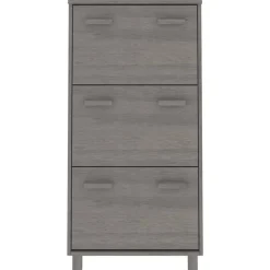 vidaXL skoskab HAMAR 59,5x35x117 cm massivt fyrretræ lysegrå