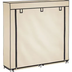 vidaXL skoskab med overtræk 115x28x110 cm stof cremefarvet