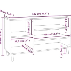 vidaXL skoskab 102x36x60 cm konstrueret træ grå sonoma-eg
