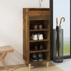 vidaXL skoskab 40x36x105 cm konstrueret træ røget egetræsfarve