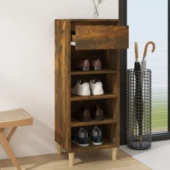 vidaXL skoskab 40x36x105 cm konstrueret træ røget egetræsfarve