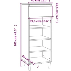 vidaXL skoskab 40x36x105 cm konstrueret træ røget egetræsfarve