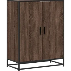 vidaXL skoskab 75x38x97,5 cm konstrueret træ og metal brun egetræ