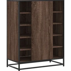 vidaXL skoskab 75x38x97,5 cm konstrueret træ og metal brun egetræ