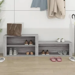 vidaXL skoskab 150x35x45 cm konstrueret træ grå sonoma-eg