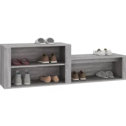 vidaXL skoskab 150x35x45 cm konstrueret træ grå sonoma-eg