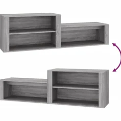 vidaXL skoskab 150x35x45 cm konstrueret træ grå sonoma-eg