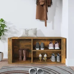 vidaXL skoskab 100x35x45 cm konstrueret træ røget egetræsfarve