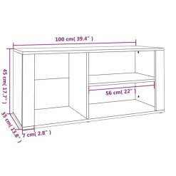 vidaXL skoskab 100x35x45 cm konstrueret træ røget egetræsfarve