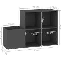 vidaXL skoskab 105x35,5x70 cm konstrueret træ grå