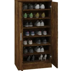 vidaXL skoskab 55x35x108 cm konstrueret træ røget egetræsfarve