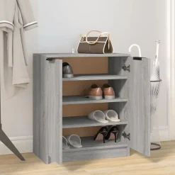 vidaXL skoskab 59x35x70 cm konstrueret træ grå sonoma-eg