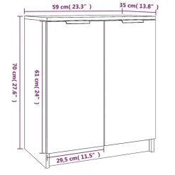 vidaXL skoskab 59x35x70 cm konstrueret træ grå sonoma-eg