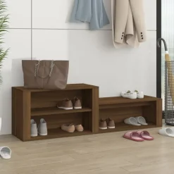 vidaXL skoskab 150x35x45 cm konstrueret træ brun egetræ