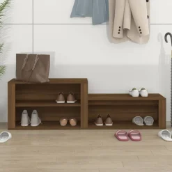 vidaXL skoskab 150x35x45 cm konstrueret træ brun egetræ