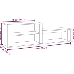 vidaXL skoskab 150x35x45 cm konstrueret træ brun egetræ
