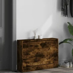 vidaXL skoskab 80x21x57 cm konstrueret træ røget egetræsfarve