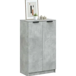 vidaXL skoskab 59x35x100,5 cm konstrueret træ betongrå