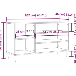vidaXL skoskab 102x36x60 cm konstrueret træ grå sonoma-eg