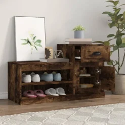 vidaXL skoskab 100x42x60 cm konstrueret træ røget egetræsfarve