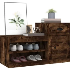 vidaXL skoskab 100x42x60 cm konstrueret træ røget egetræsfarve