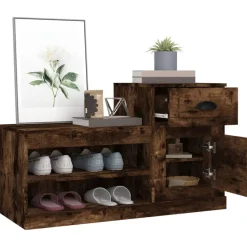 vidaXL skoskab 100x42x60 cm konstrueret træ røget egetræsfarve