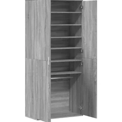 vidaXL skoskab 80x39x178 cm konstrueret træ grå sonoma-eg
