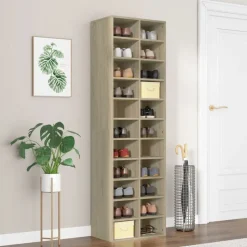 vidaXL skoskab 54x34x183 cm konstrueret træ sonoma-eg