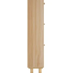 vidaXL skoskab 52x25x115 cm konstrueret træ og naturlig rattan brun
