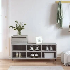 vidaXL skoskab 102x36x60 cm konstrueret træ grå sonoma-eg
