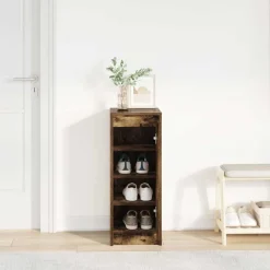 vidaXL skoskab 29,5x34x76 cm konstrueret træ røget egetræsfarve