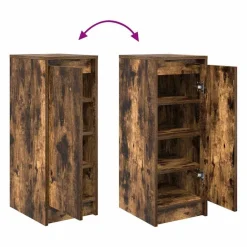 vidaXL skoskab 29,5x34x76 cm konstrueret træ røget egetræsfarve