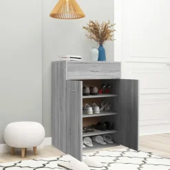 vidaXL skoskab 60x35x84 cm konstrueret træ grå sonoma-eg