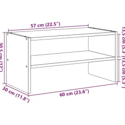 vidaXL skostativ stabelbar 60x30x30,5 cm egetræsfarvet
