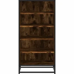 vidaXL skostativ 48x38x97,5 cm konstrueret træ røget egetræsfarve