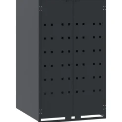 vidaXL skraldespandopbevaring til enkeltspand antracit 69x79x117 cm stål