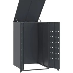 vidaXL skraldespandopbevaring til enkeltspand antracit 69x79x117 cm stål