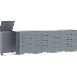 vidaXL skraldespandsskjuler 414x79x117 cm 6 rum stål grå
