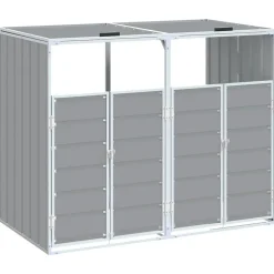 vidaXL skraldespandsskjuler 144x81x113 cm 1 rum stål grå
