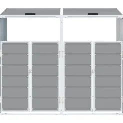 vidaXL skraldespandsskjuler 144x81x113 cm 1 rum stål grå