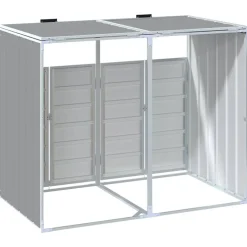 vidaXL skraldespandsskjuler 144x81x113 cm 1 rum stål grå