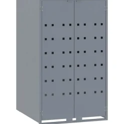 vidaXL skraldespandsskjuler 345x79x117 cm 5 rum stål grå