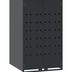 vidaXL skraldespandsskjuler 276x79x117 cm 4 rum stål antracit
