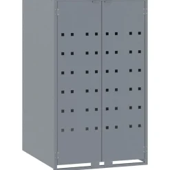 vidaXL skraldespandsskjuler 207x79x117 cm 3 rum stål grå