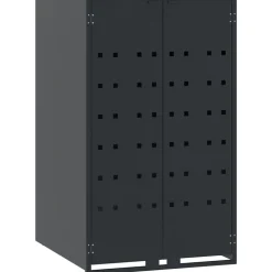 vidaXL skraldespandsskjuler 345x79x117 cm 5 rum stål antracit