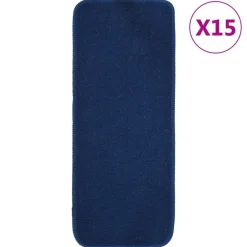 vidaXL skridsikre trappemåtter 15 stk. 60x25 cm rektangulær marineblå