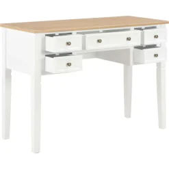 vidaXL skrivebord 109,5 x 45 x 77,5 cm træ hvid