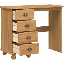 vidaXL Skrivebord ASKIM Brun 95 x 40 x 75 cm Massiv fyrretræ