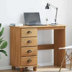 vidaXL Skrivebord ASKIM Brun 95 x 40 x 75 cm Massiv fyrretræ