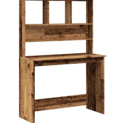 vidaXL skrivebord m. hylder 102x45x148 cm konstrueret træ antikt træ